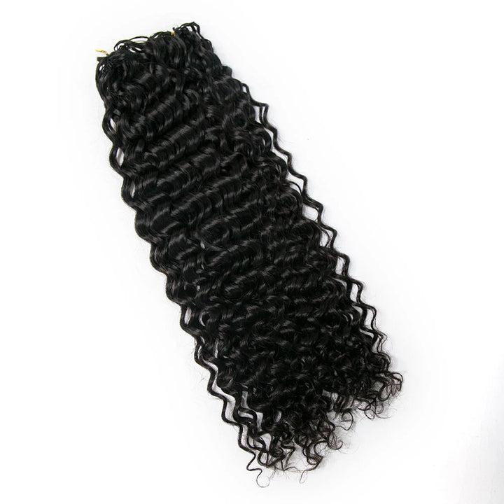 Ywigs Natural Black water wave feather crochet hair one bundle with multiple pre-separated strands for braids
