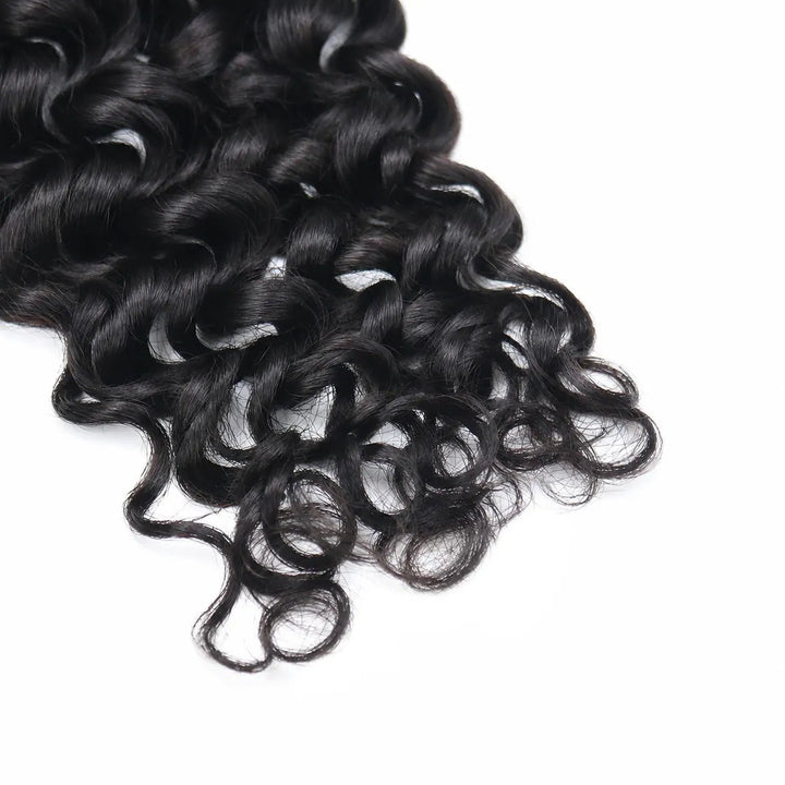 Close-up of Ywigs Water Wave Human Crochet Hair showing its defined waves, soft curls, and natural-looking texture.