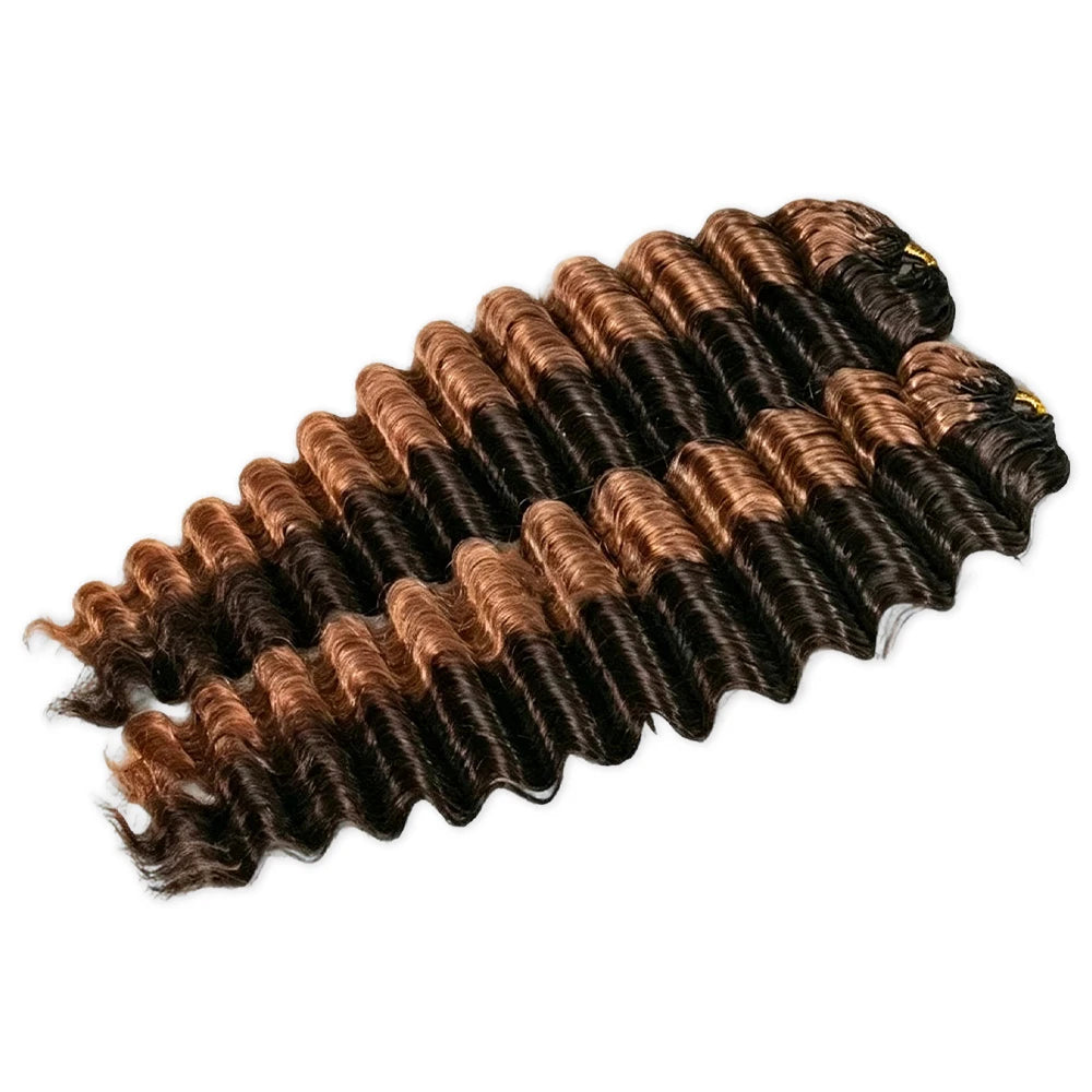 mix blend 4/30 color deep wave crochet human hair