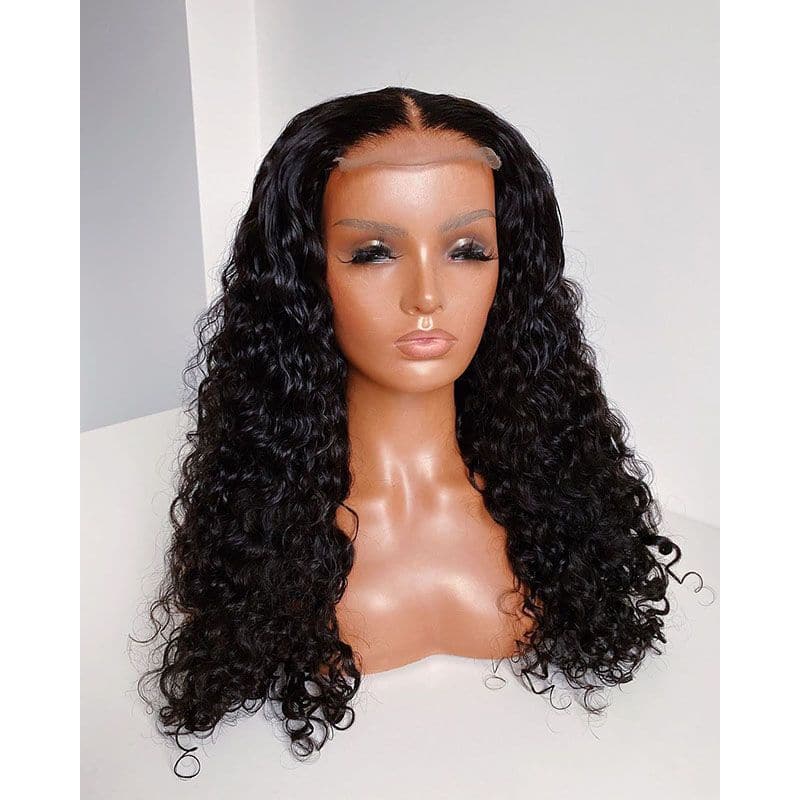 200% - 300% Density Loose Curly 4X4 Closure Wig Brazilian Lace Closure Wig