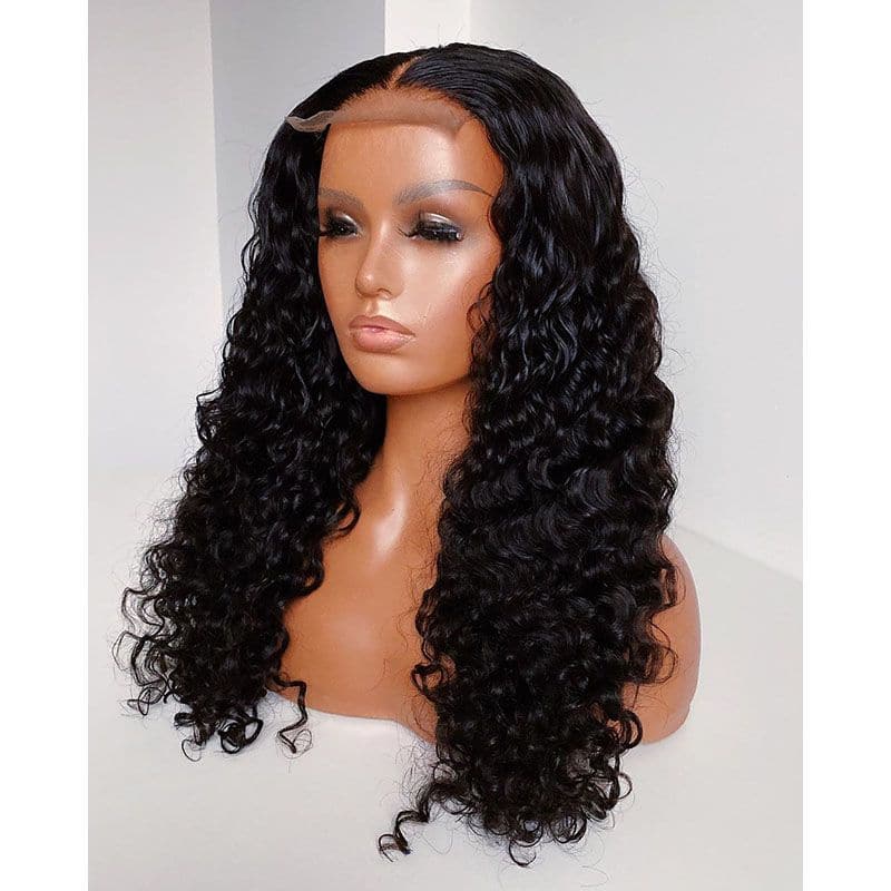 200% - 300% Density Loose Curly 4X4 Closure Wig Brazilian Lace Closure Wig