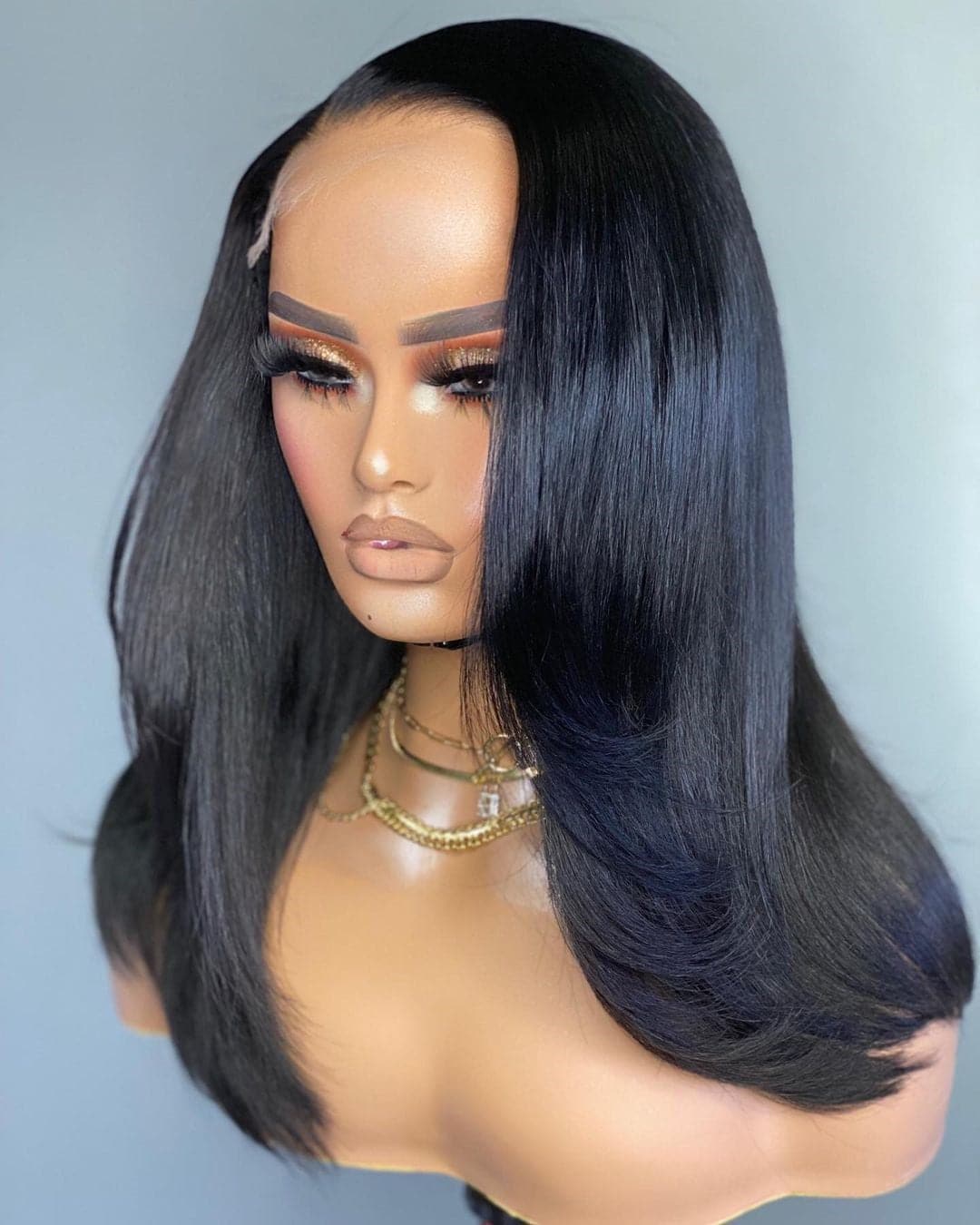 layered straight side part 5x5 lace closure wig one side