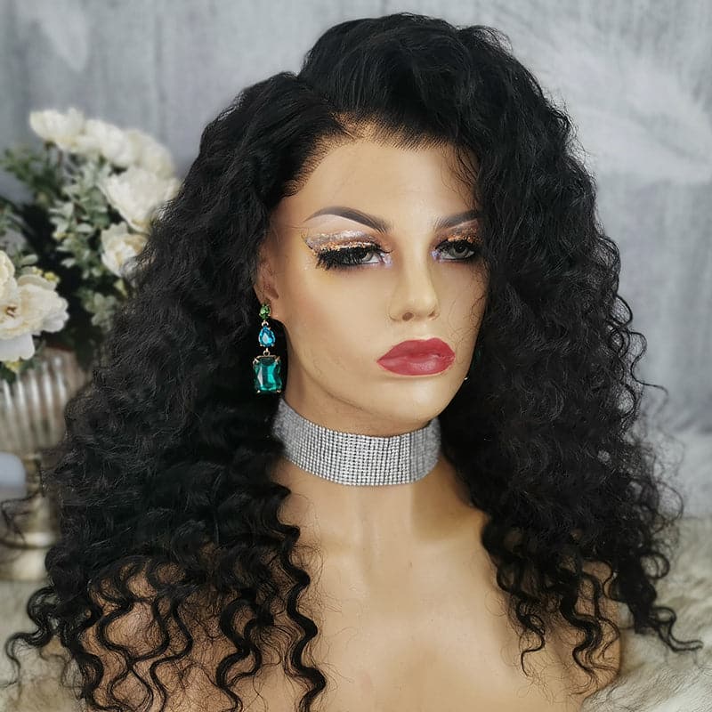 deep wave human hair 13x6 lace font wig product front