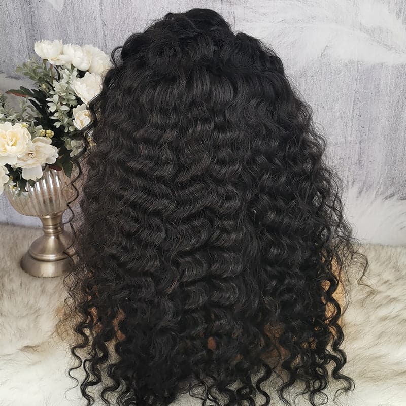 deep wave human hair 13x6 lace font wig product back