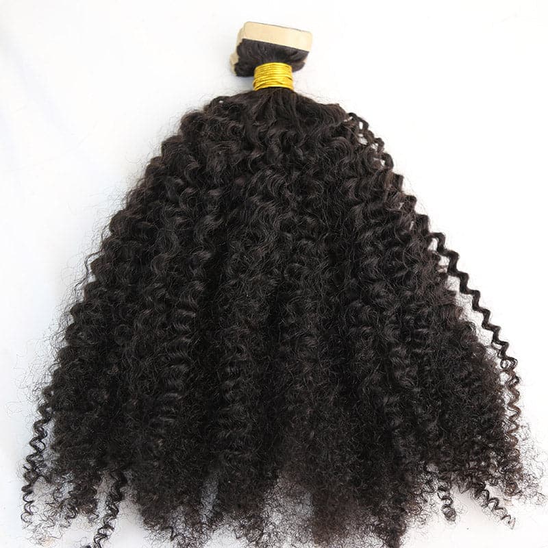afro kinky curly tape in hair extension for 4b and 4c hair