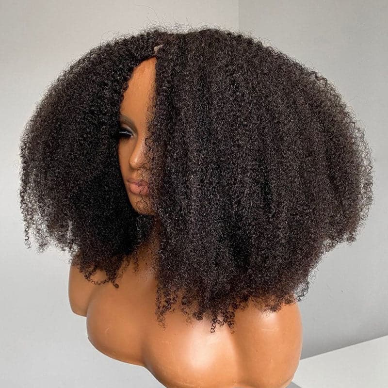 kinky curly u part wig for 4b and 4c human hair