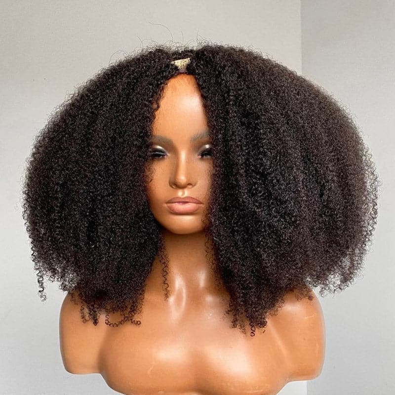 Middle Part 4B 4C Kinky Curly U Part Wig AU54