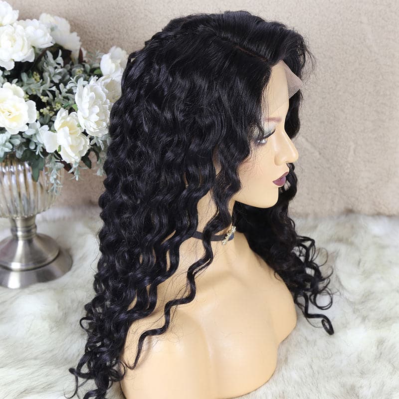 4 x 4 Silk Top Natural Wave Brazilian Lace Closure Wigs