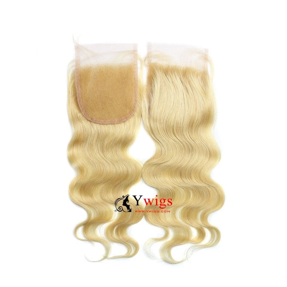 #613 Blonde Body Wave Brazilian Hair 4x4 Lace Closure LSB04 #613