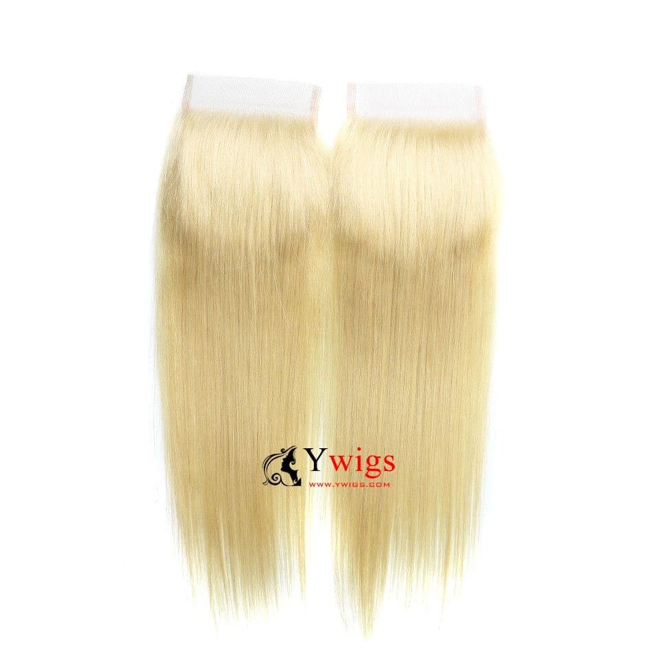#613 Blonde Straight Brazilian Hair 4x4 Lace Closure LSP01 #613
