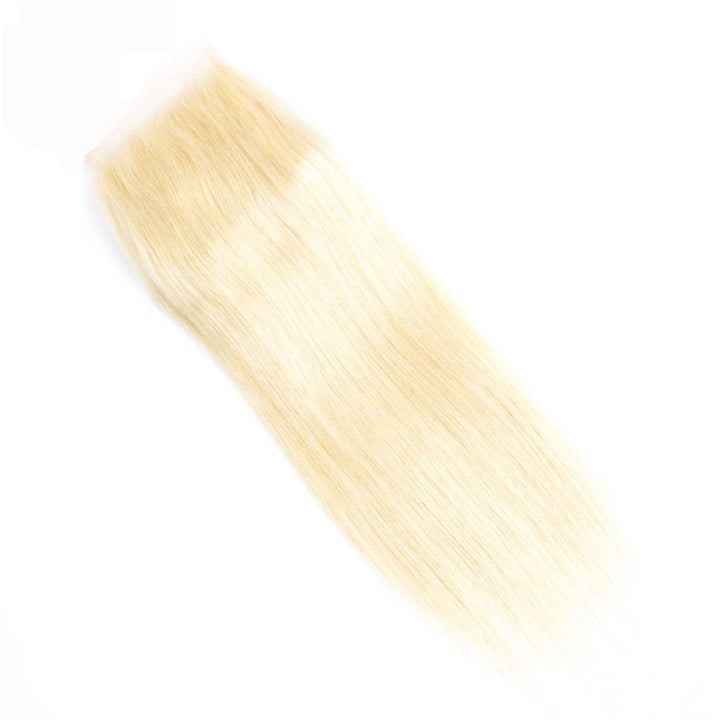 613 Blonde Straight Bunldes with 4x4 Lace Closure3