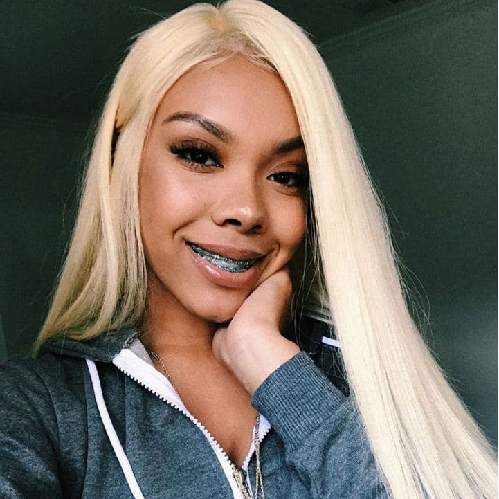10A #613 Platinum Blonde Straight Human Hair 13 x 4 Lace Front Wigs 01