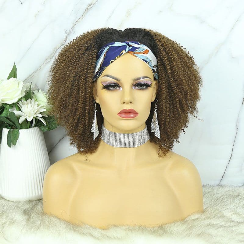 Adisa Kinky 4B-4C Human Hair Headband Bob Wig 1