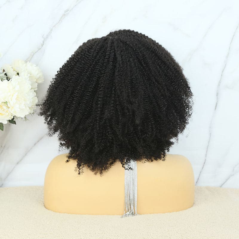 14 inch Kinky Curly HD 5X5 Lace Closure Wig back