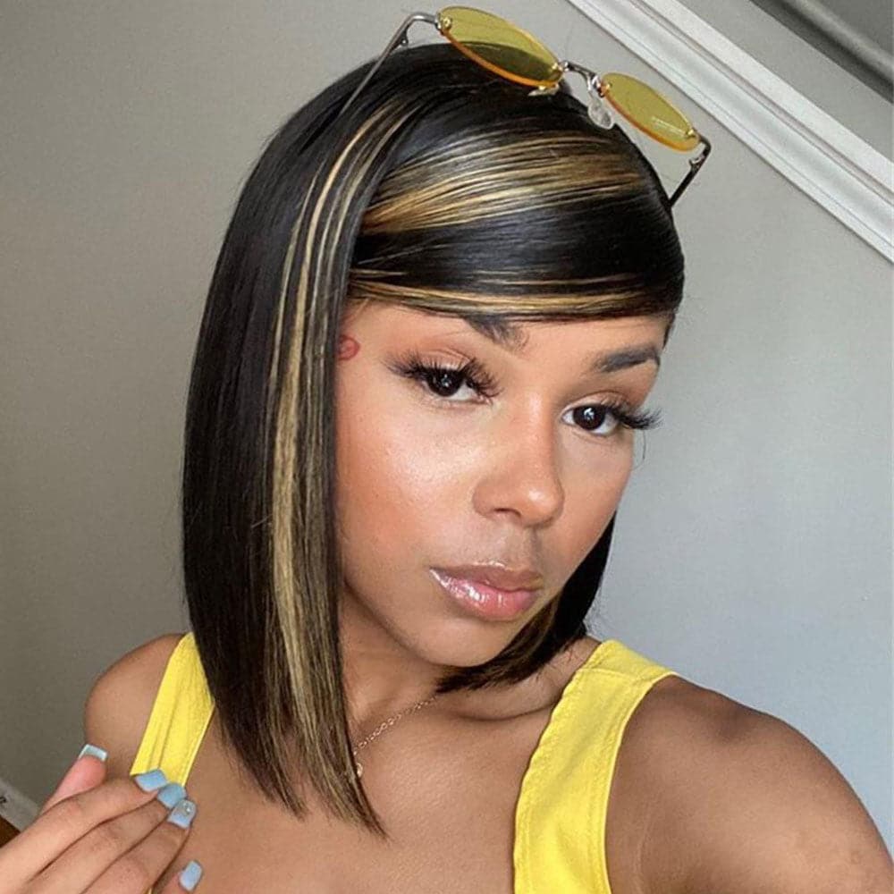 Alexis Blonde Highlighted Straight 13x6 Lace Front Bob Wig 3