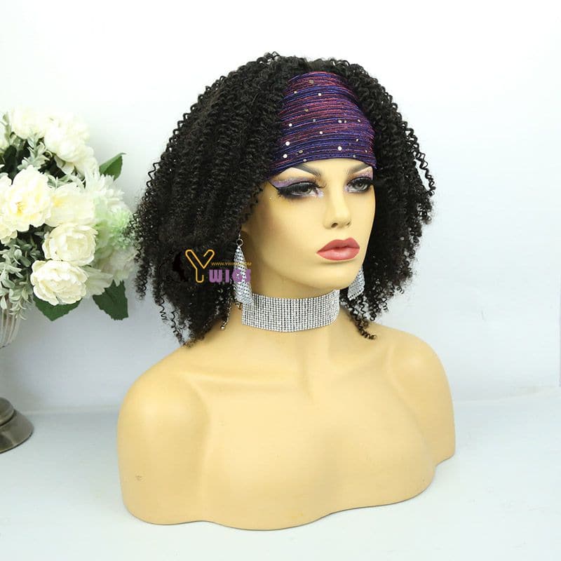 Ashley Kinky Curly Headband Wig Human Hair 7