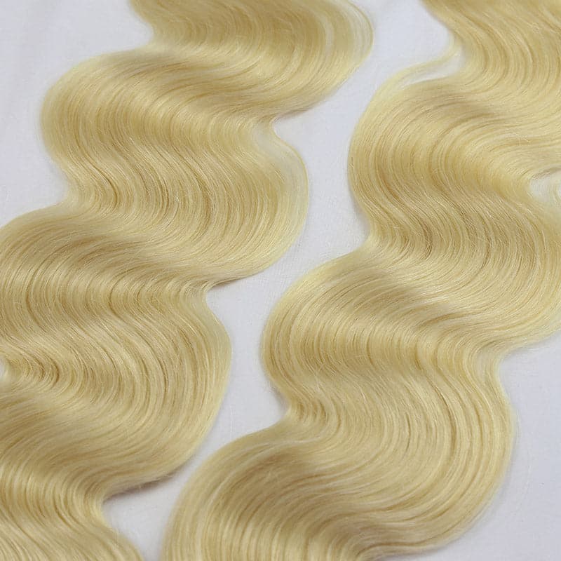 613 platinum blonde tape in extensions body wave 05