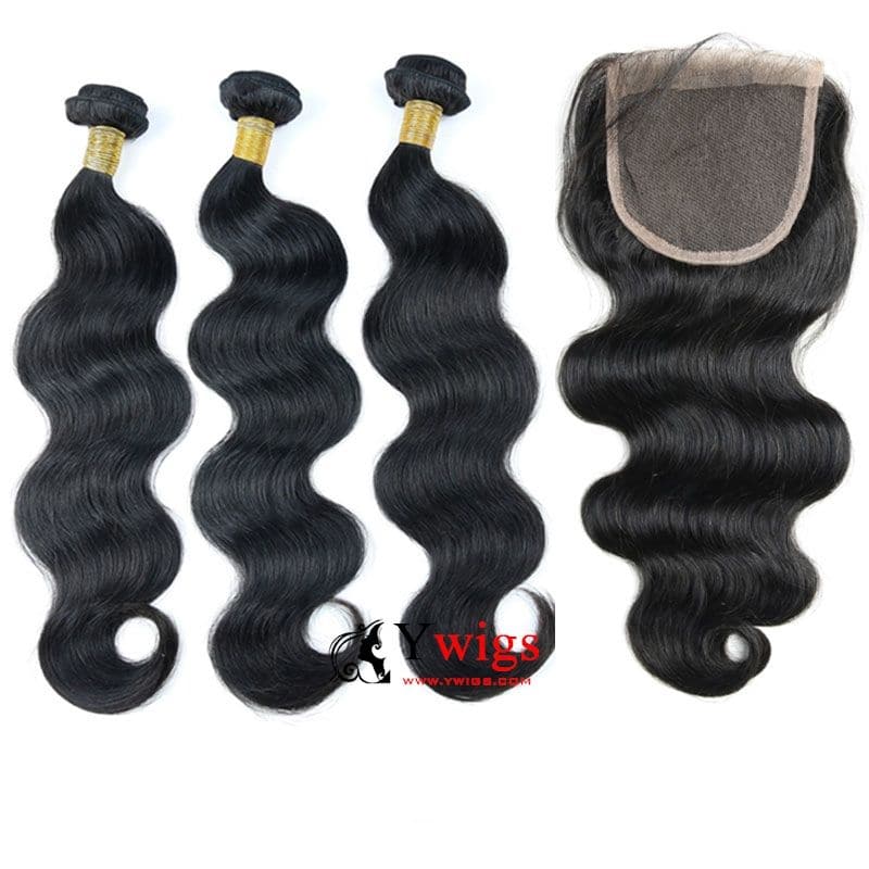 Body Wavy Brazilian Hair Bundles 5x5 HD Lace Closure PSB03