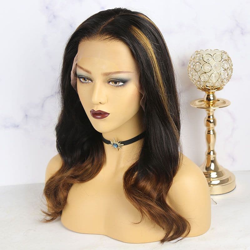  Brown Highlight Wave 13x6 Lace Front Wig 2