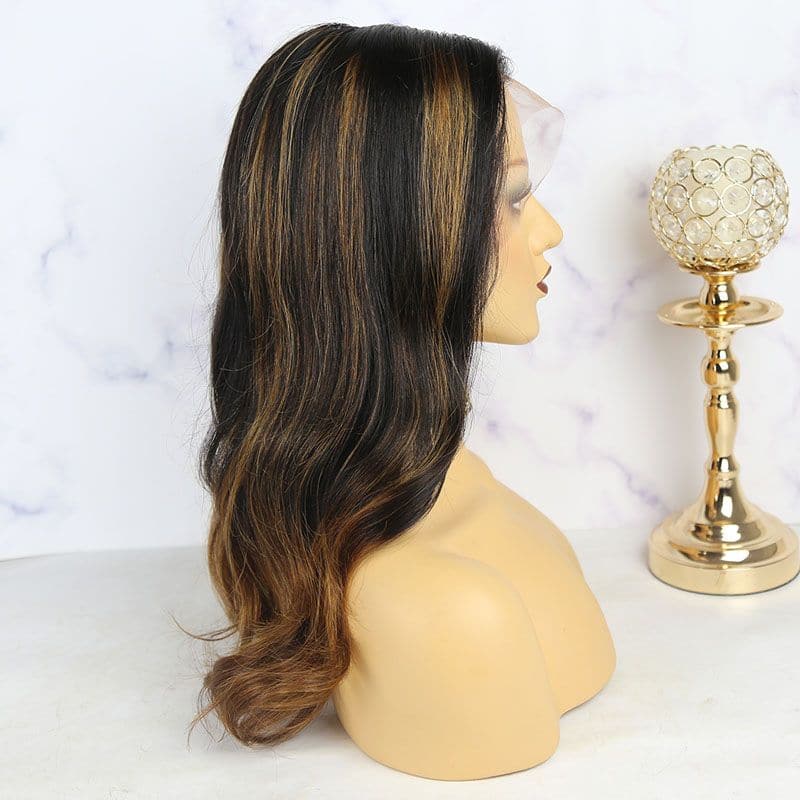  Brown Highlight Wave 13x6 Lace Front Wig 2