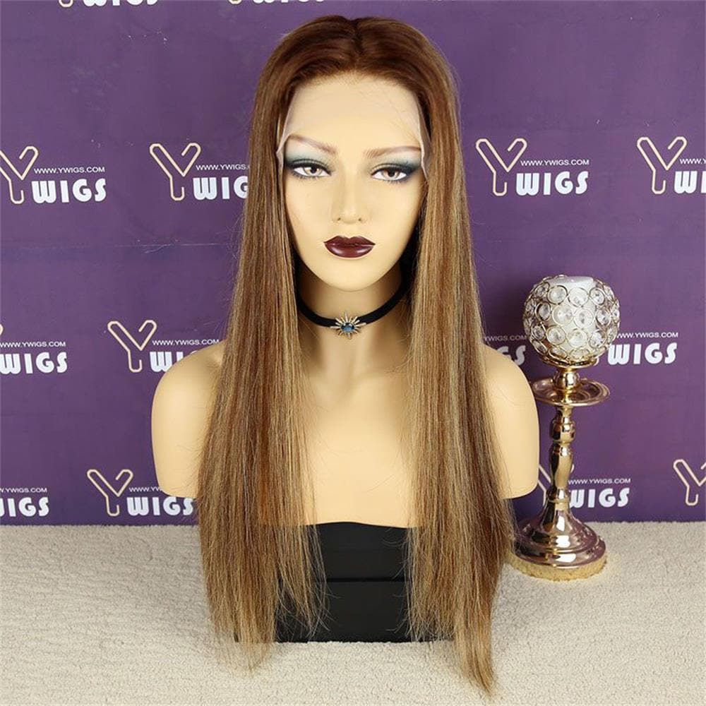 Caramel Blonde Highlights Custom Color 13x4 Lace Front Wig 1
