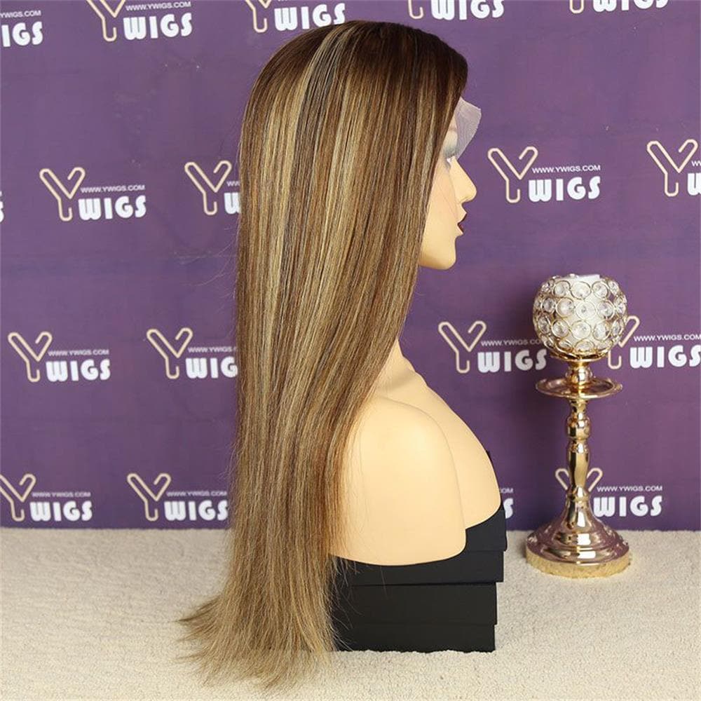 Caramel Blonde Highlights Custom Color 13x4 Lace Front Wig 4