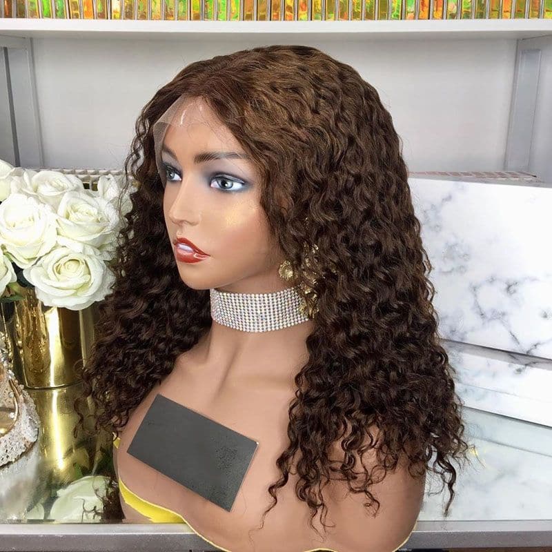 Chestnut Brown Curly 13x6 Lace Front Wig 2