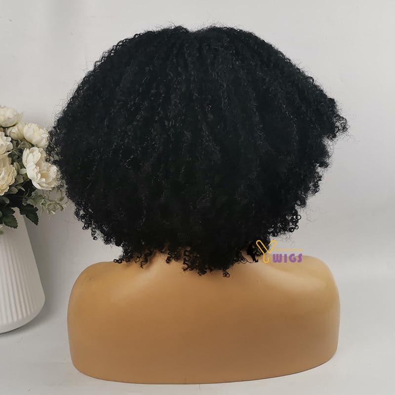 kinky curly glueless wigs human hair pre plucked kinky curly