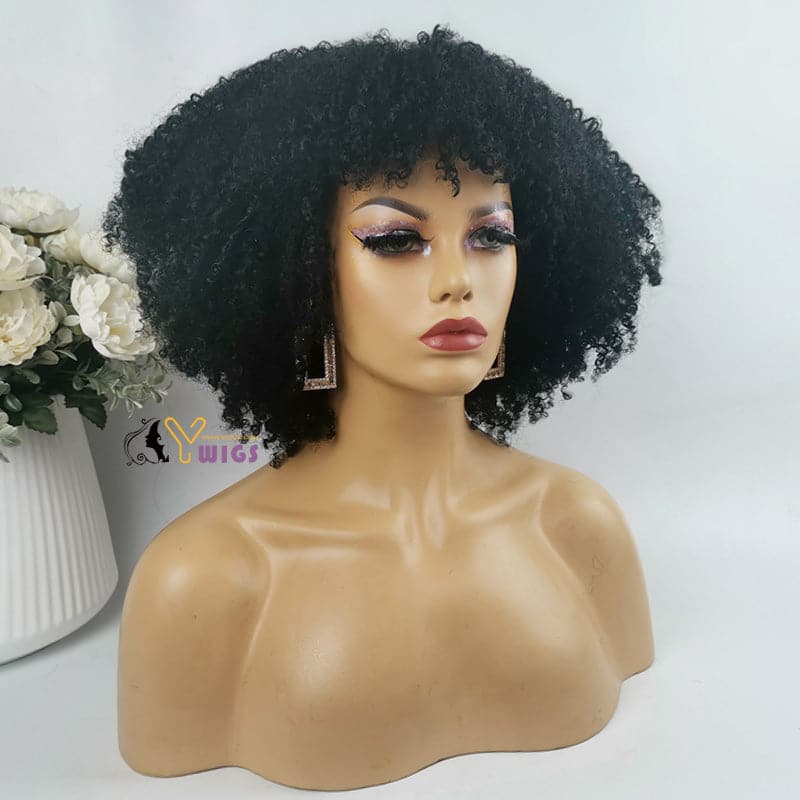 kinky curly 4x4 hd lace closure wig human hair 