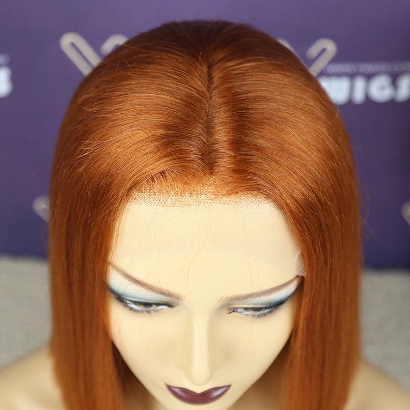 Custom Colored Ginger Bob Wig 13 x 6 Lace Front Wig
