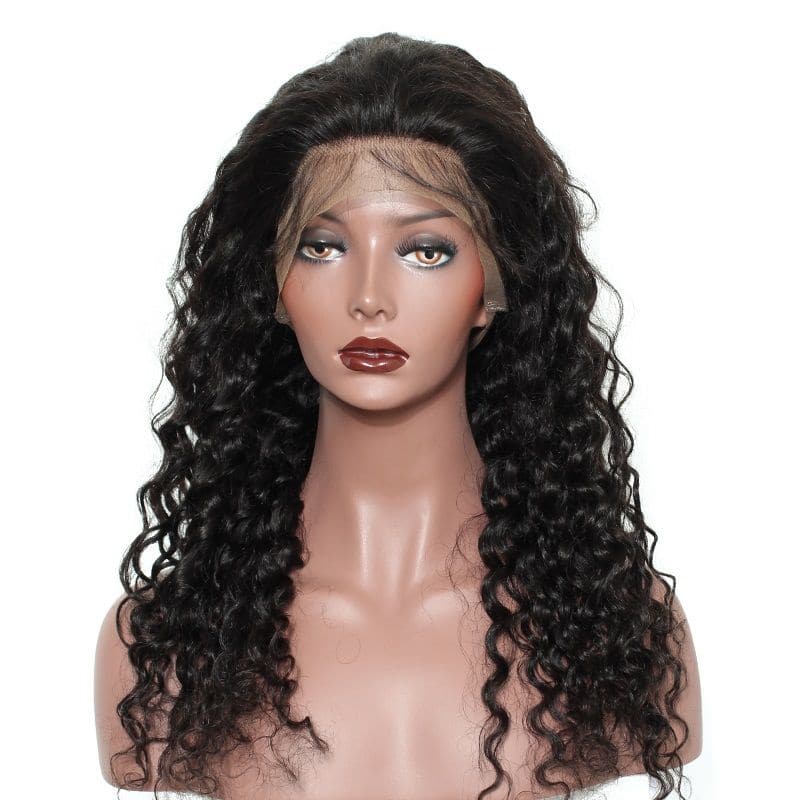 Deep Wave 360 Lace Frontal Wigs Human Hair front1