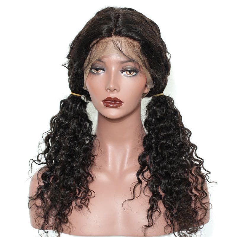 Deep Wave 360 Lace Frontal Wigs Human Hair front2