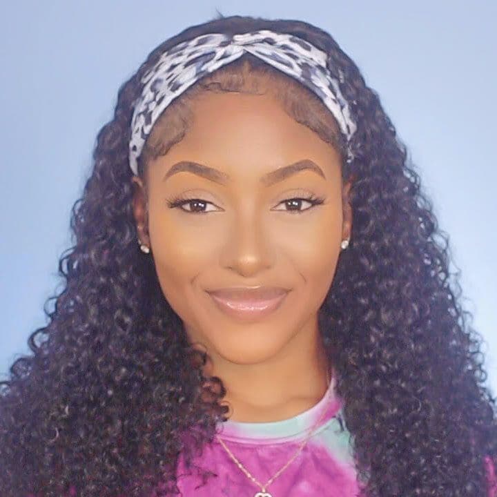 Ella Jerry Curly Human Hair Headband Wig 1