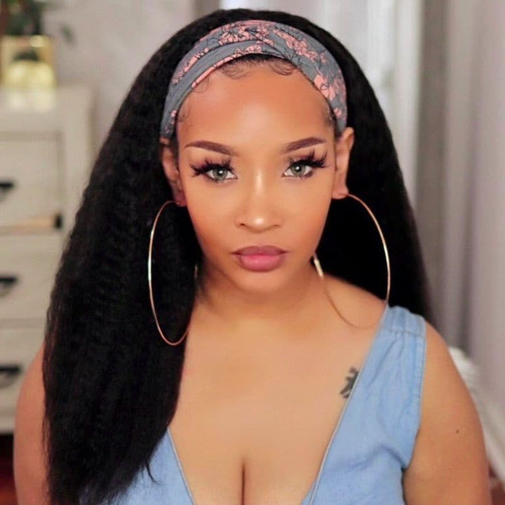 Capless human hair headband wig