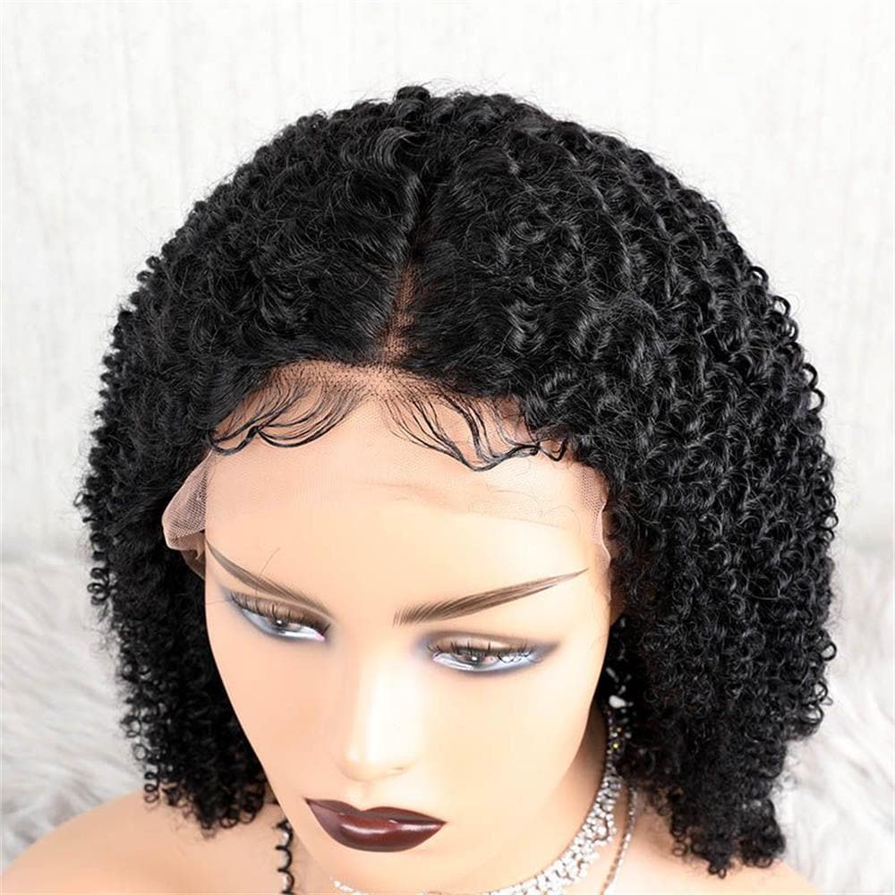 Glueless Brazilian Kinky Curly Bob Wig Human Hair 13 x 6 Lace Front Wig 13