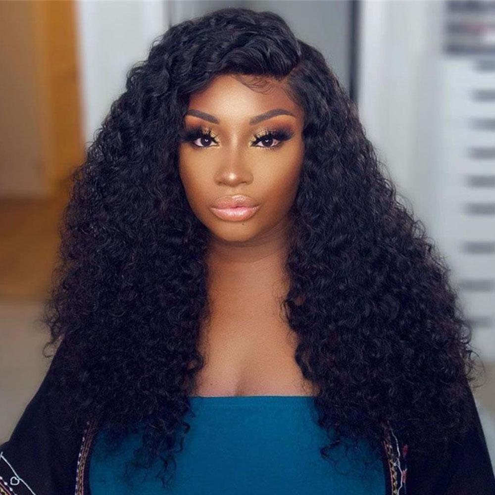 Glueless Loose Curly Human Hair 13 x 6 Lace Front Wigs 2