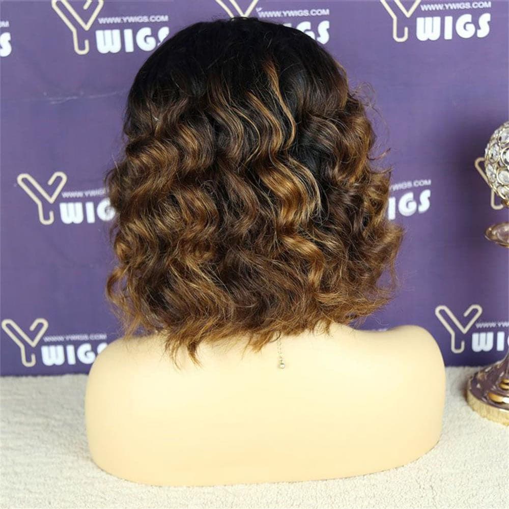 Honey Blonde Human Hair Body Loose Wave 13 X 6 Lace Front Bob Wig 3