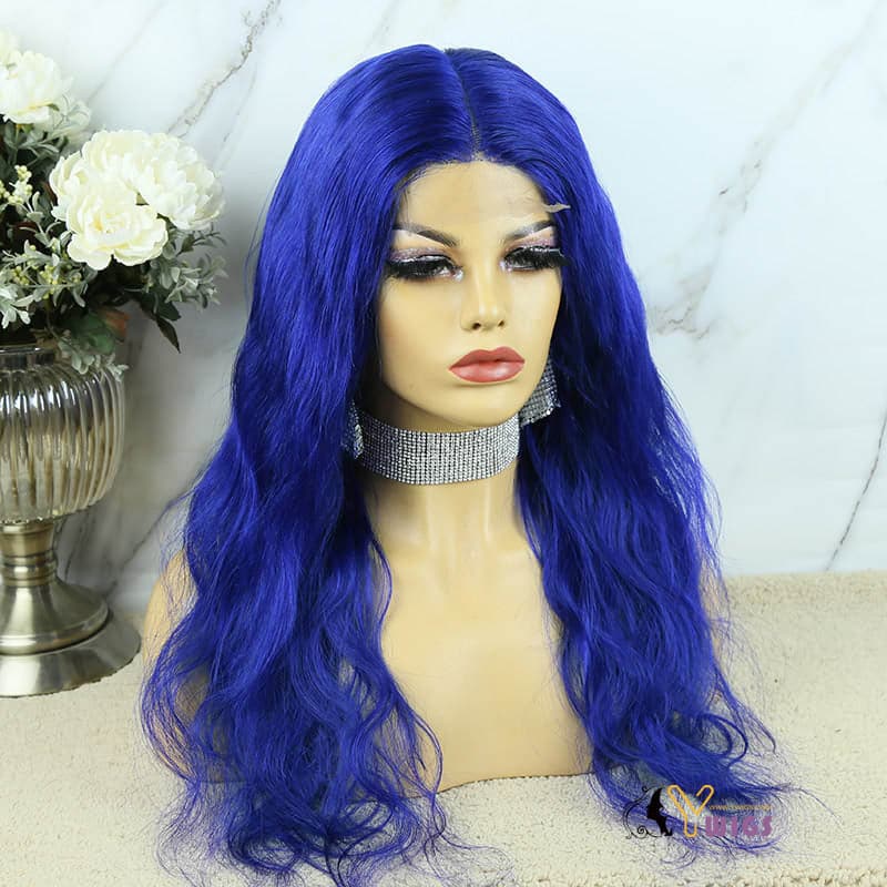 blue body wave 13x4 lace front wig human hair 3
