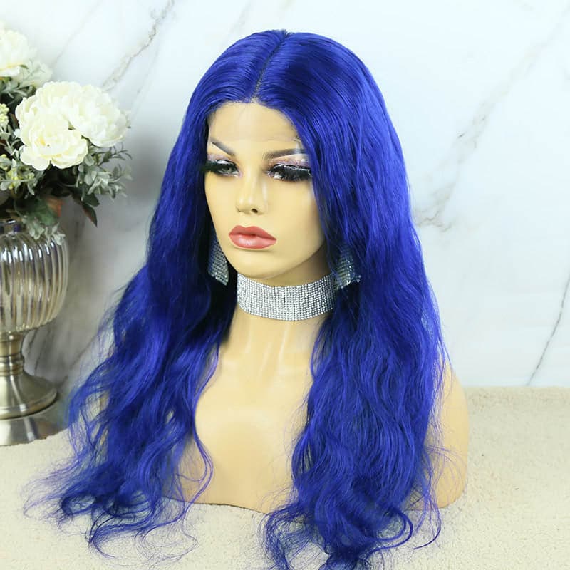 blue body wave 13x4 lace front wig human hair 5