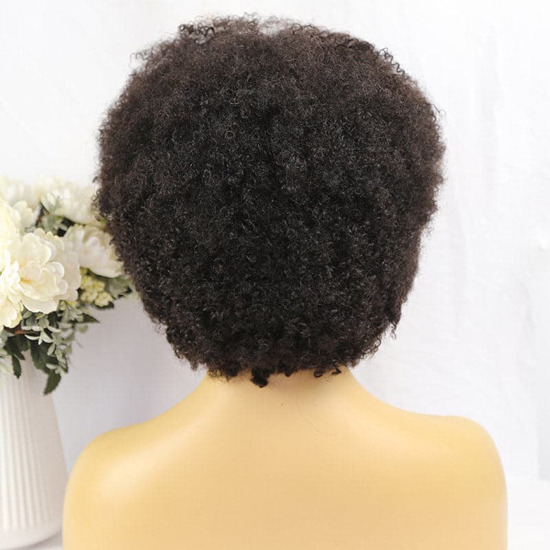 short afro kinky curly 4x4 lace closure wig for balck women