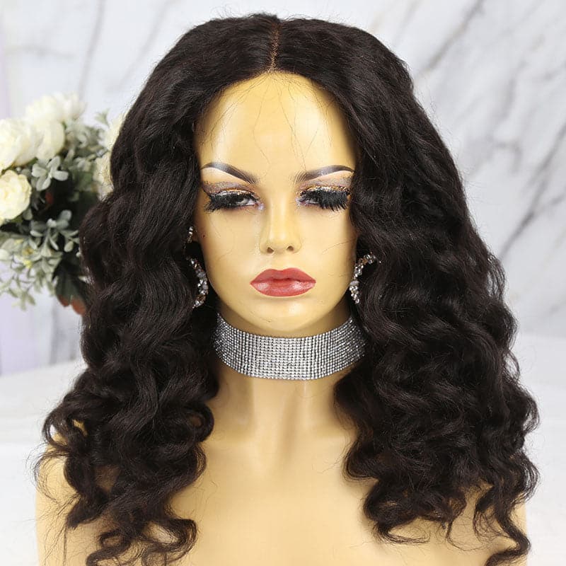 glueless wavy pre-cut 5x5 lace front wig 1