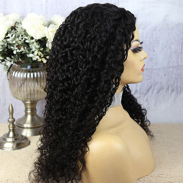 deep curly u part wig on natural hair