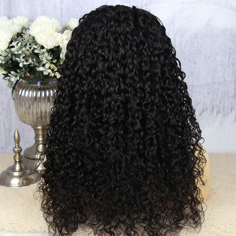 deep curly u part wig on natural hair
