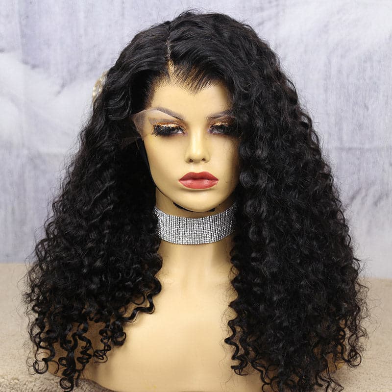 natural color curly 13x6 lace front wig