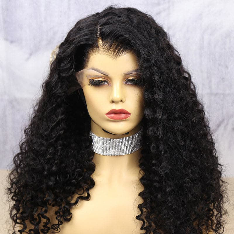 natural color curly 13x6 lace front wig 2