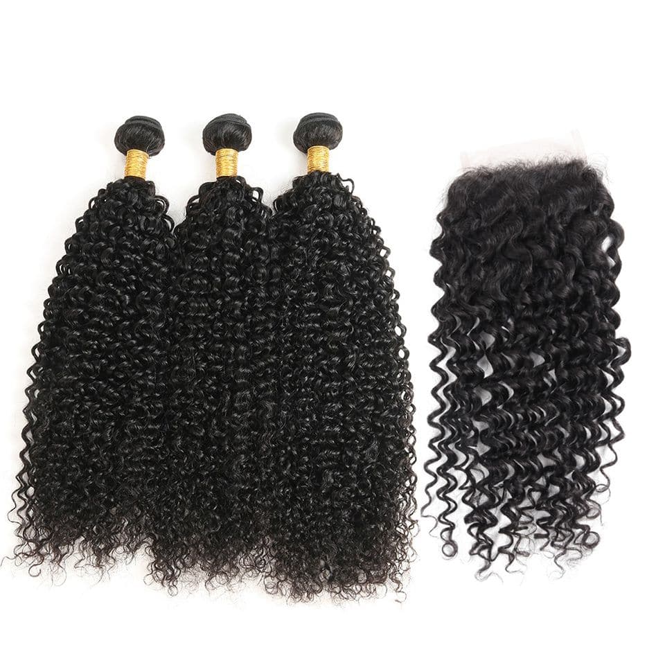 Jerry Curly Brazilian Hair Bundles 5x5 HD Lace Closure PSB15
