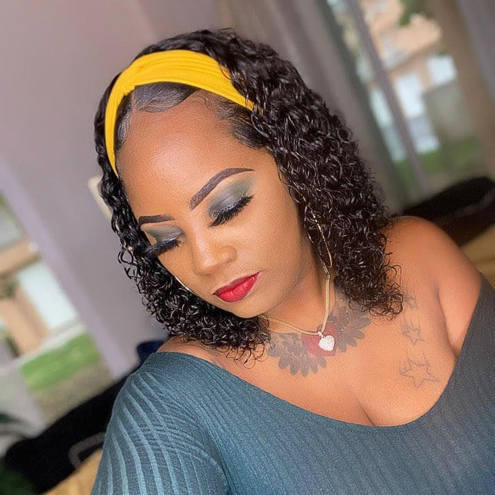 JoyceWaterWaveBobHumanHairHeadbandWig 1