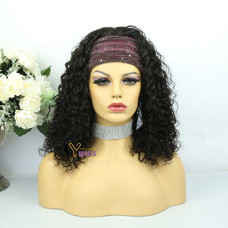 Judy Water Wave Human Hair Headband Wig 9