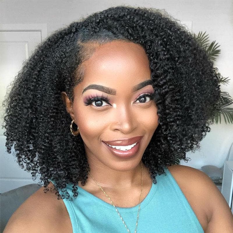 afro kinky curly texture u part wigs