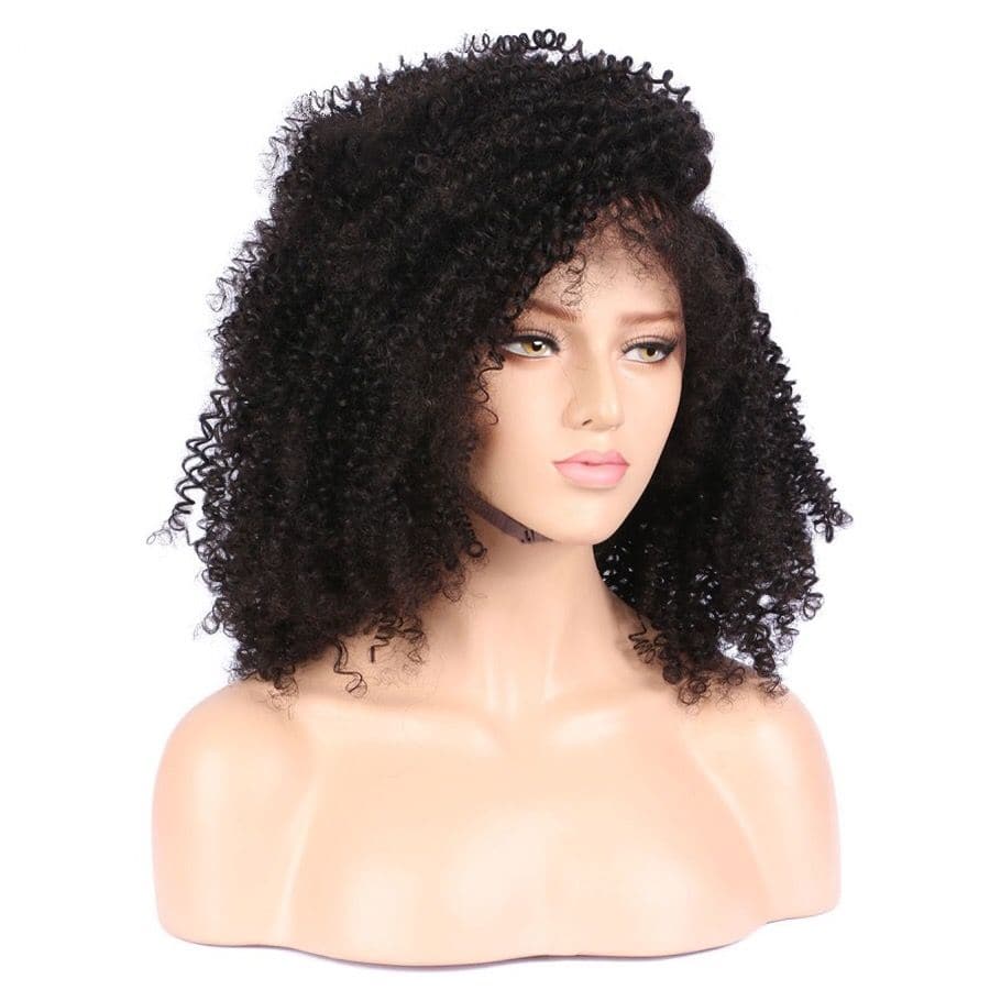 Kinky Curly 360 Lace Frontal Wigs Human Hair front1